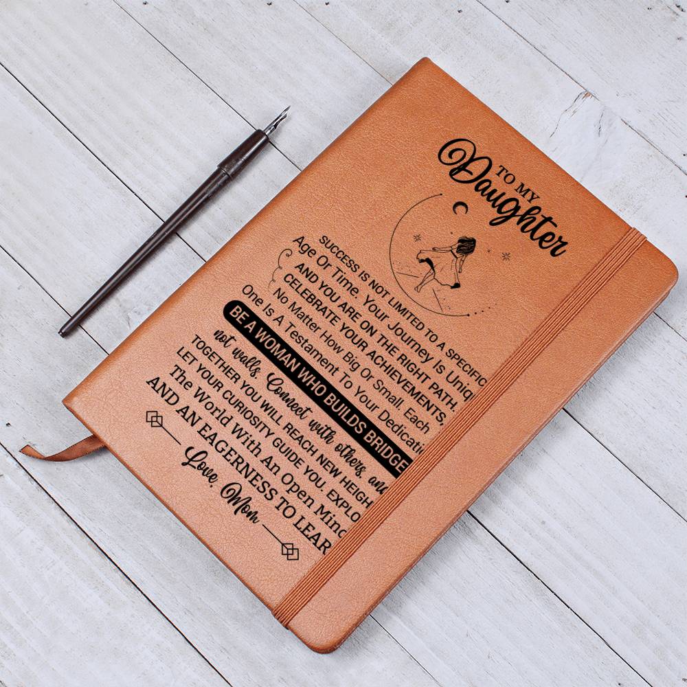Daughter Gifts, Vegan Leather Ruled Notebook Journal, 100 Sheets, A5 Size Book