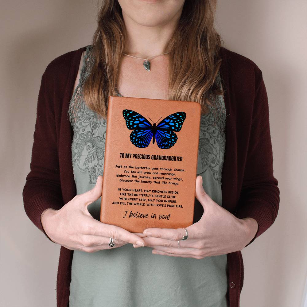 Vegan Leather Ruled Notebook Journal, Granddaughter Gifts, 100 Sheets, A5 Size Book