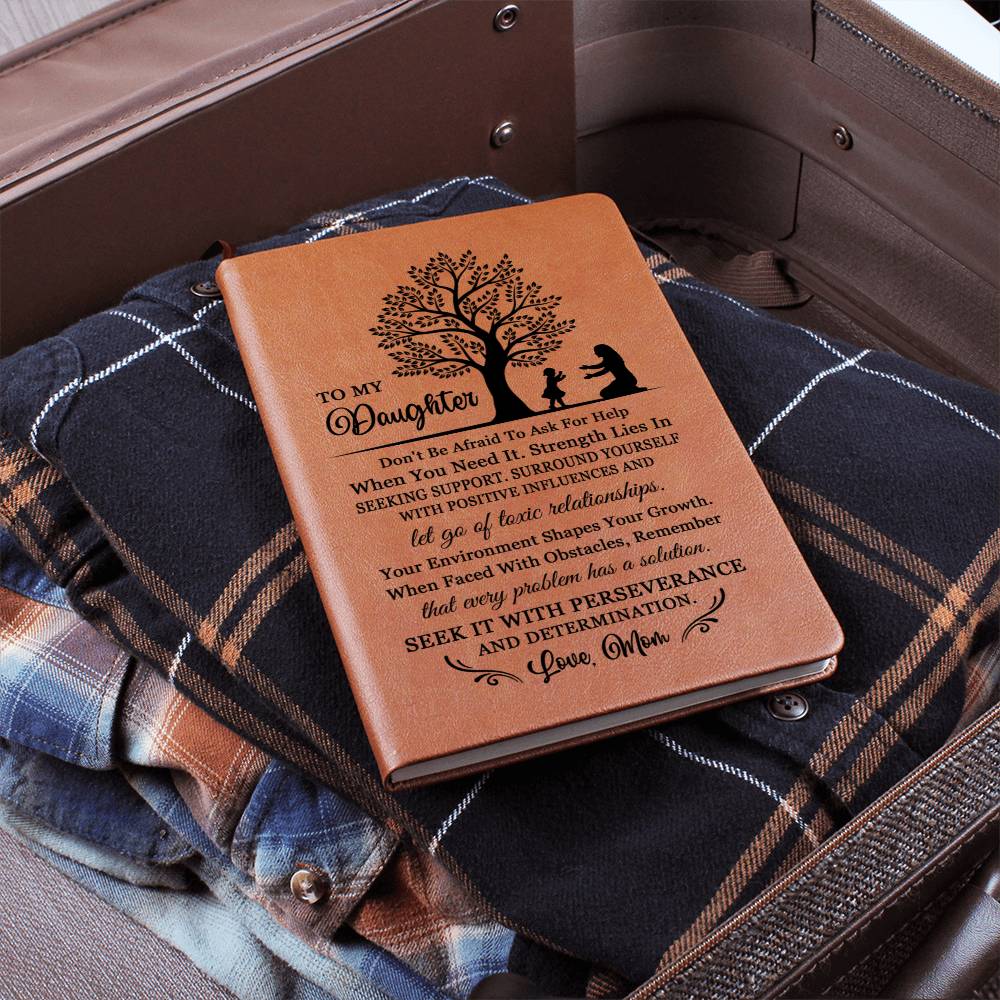 Daughter Gifts, Vegan Leather Ruled Notebook Journal, 100 Sheets, A5 Size Book