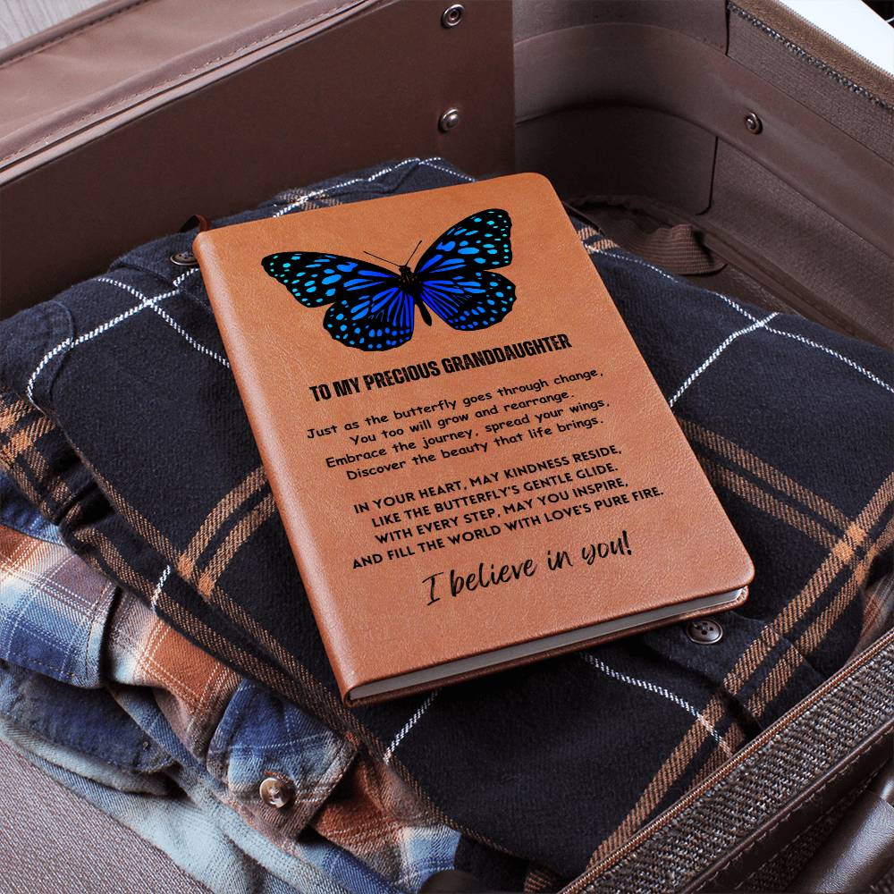 Vegan Leather Ruled Notebook Journal, Granddaughter Gifts, 100 Sheets, A5 Size Book