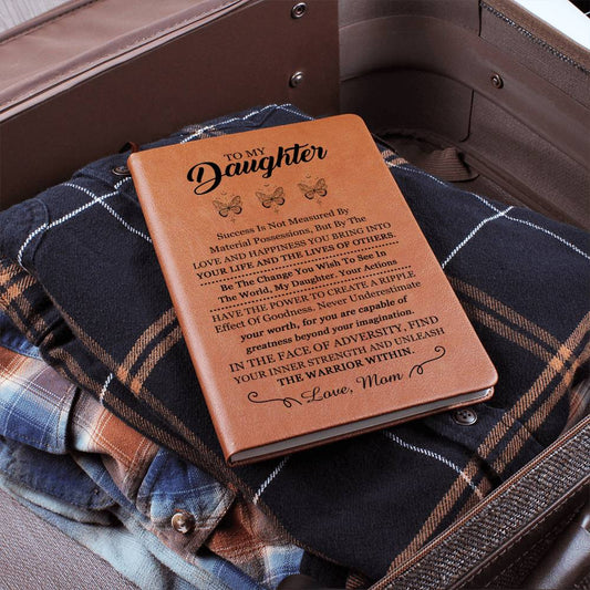 Daughter Gifts, Vegan Leather Ruled Notebook Journal, 100 Sheets, A5 Size Book