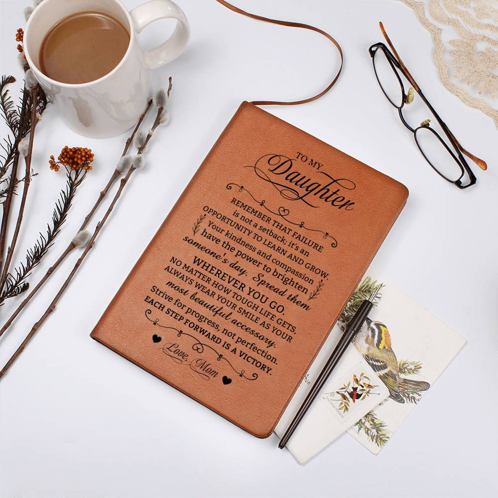 Daughter Gifts, Vegan Leather Ruled Notebook Journal, 100 Sheets, A5 Size Book