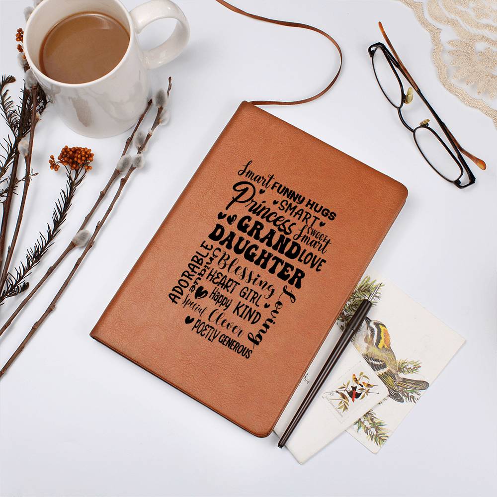 Vegan Leather Ruled Notebook Journal, Granddaughter Gifts, 100 Sheets, A5 Size Book - Adorable