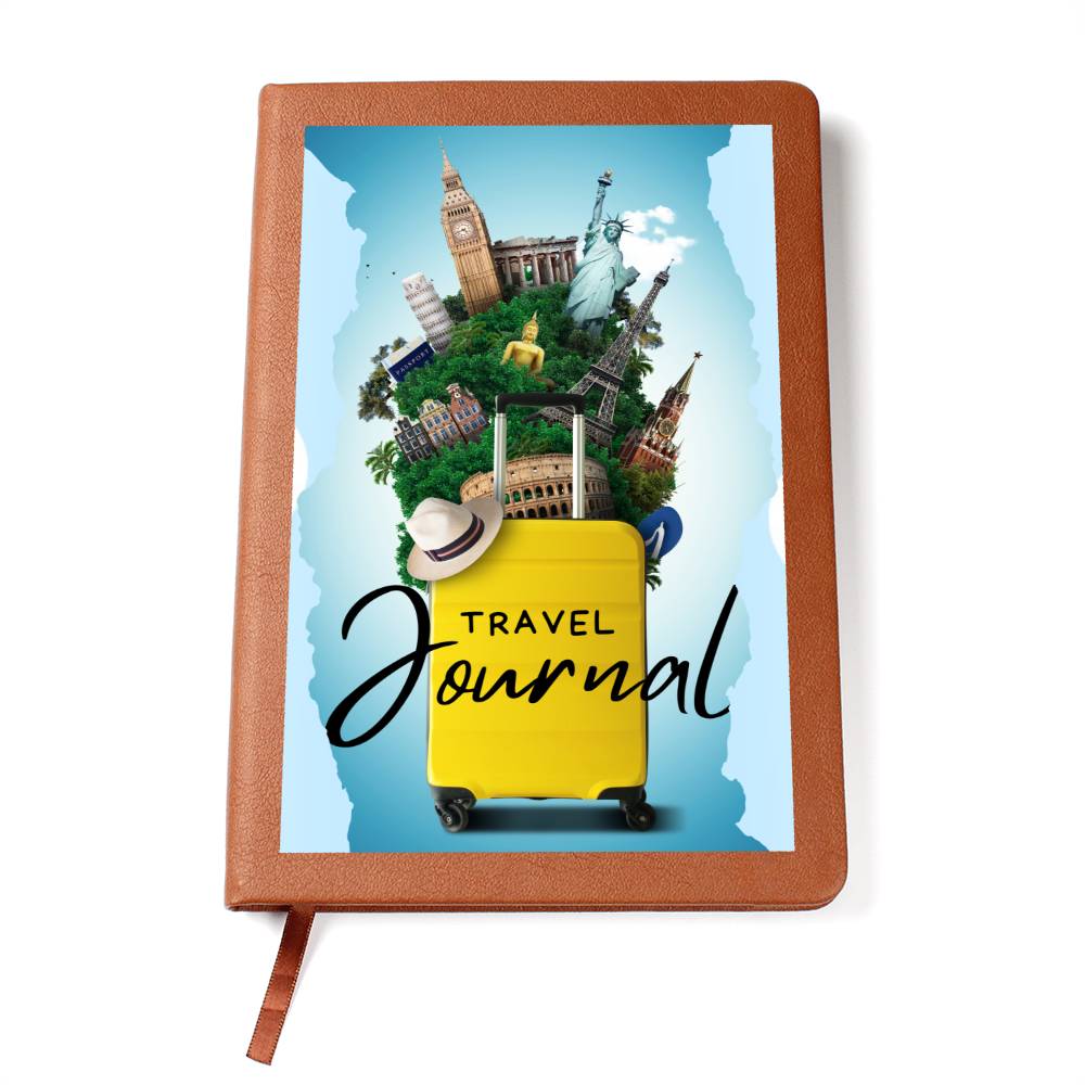 Vegan Leather Travel Journal Notebook, A5 Size, Ruled 100 Sheets