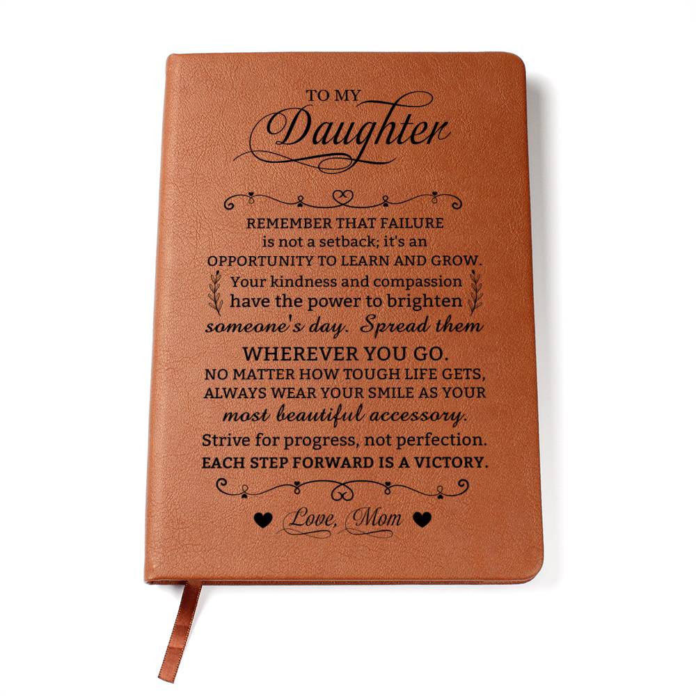 Daughter Gifts, Vegan Leather Ruled Notebook Journal, 100 Sheets, A5 Size Book