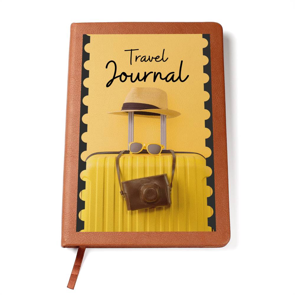 Vegan Leather Travel Journal Notebook, A5 Size, Ruled 100 Sheets