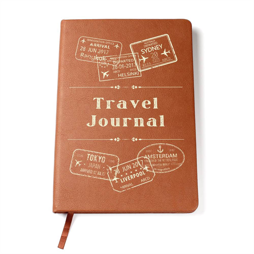 Vegan Leather Travel Journal Notebook, A5 Size, Ruled 100 Sheets