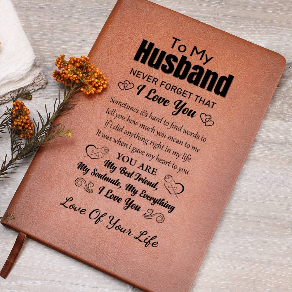 Gift for Husband, Vegan Leather Journal Notebook