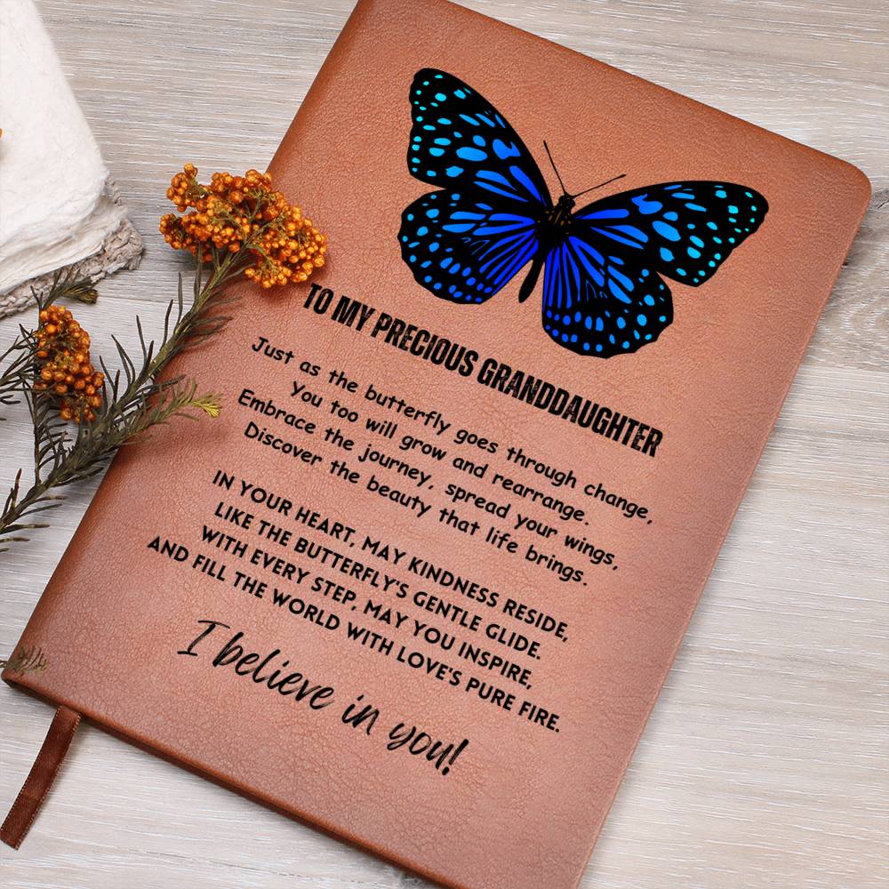 Vegan Leather Ruled Notebook Journal, Granddaughter Gifts, 100 Sheets, A5 Size Book