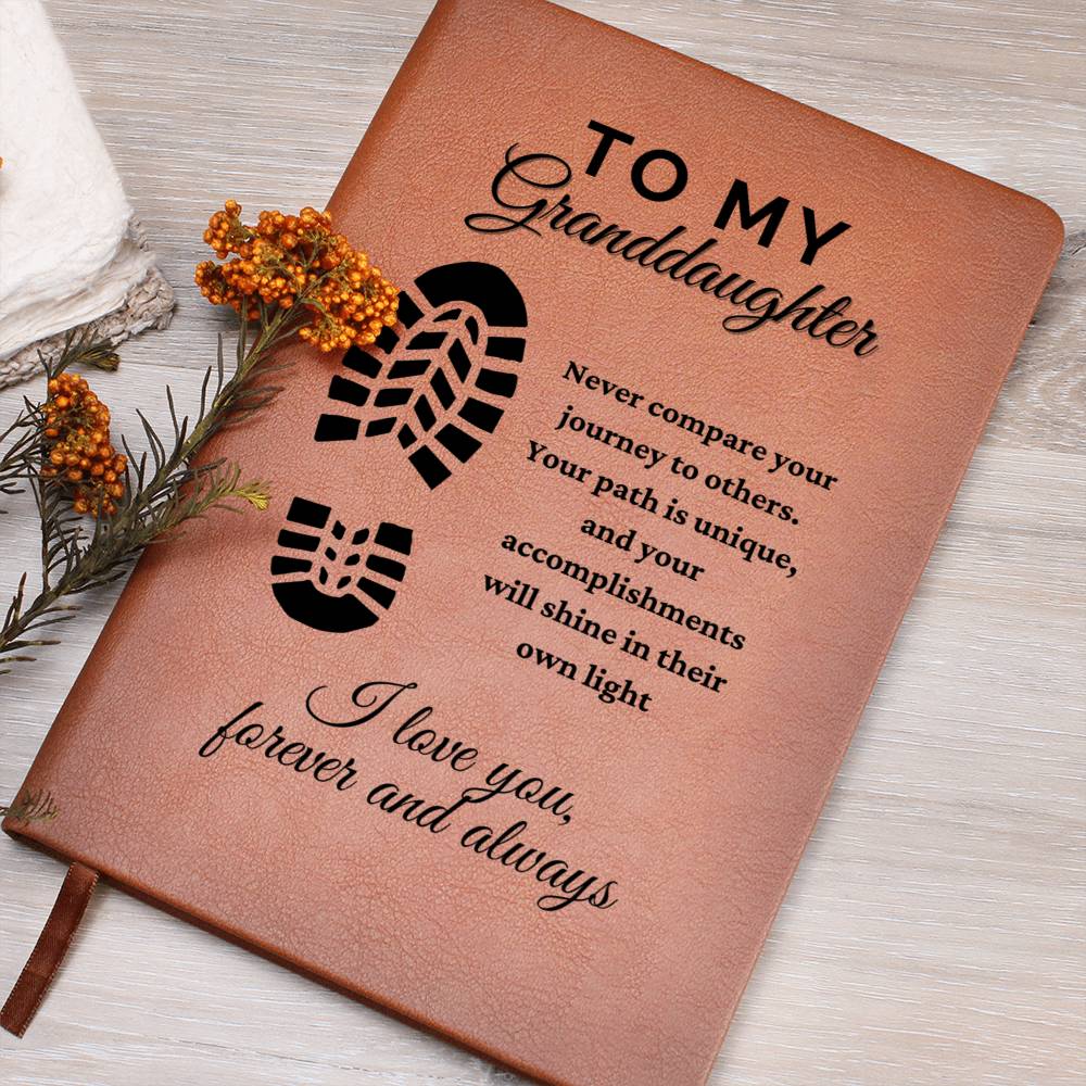 Vegan Leather Ruled Notebook Journal, Granddaughter Gifts, 100 Sheets, A5 Size Book