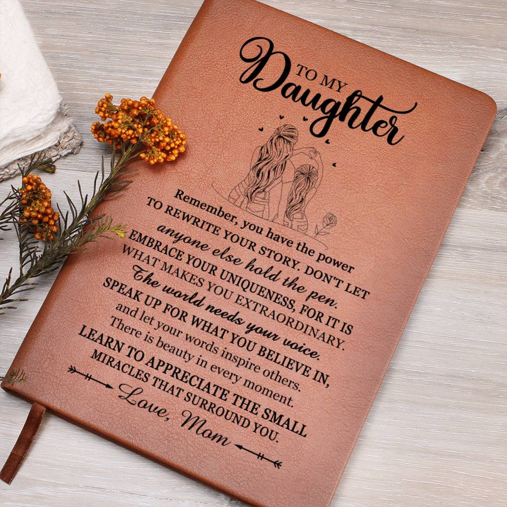 Daughter Gifts, Vegan Leather Ruled Notebook Journal, 100 Sheets, A5 Size Book