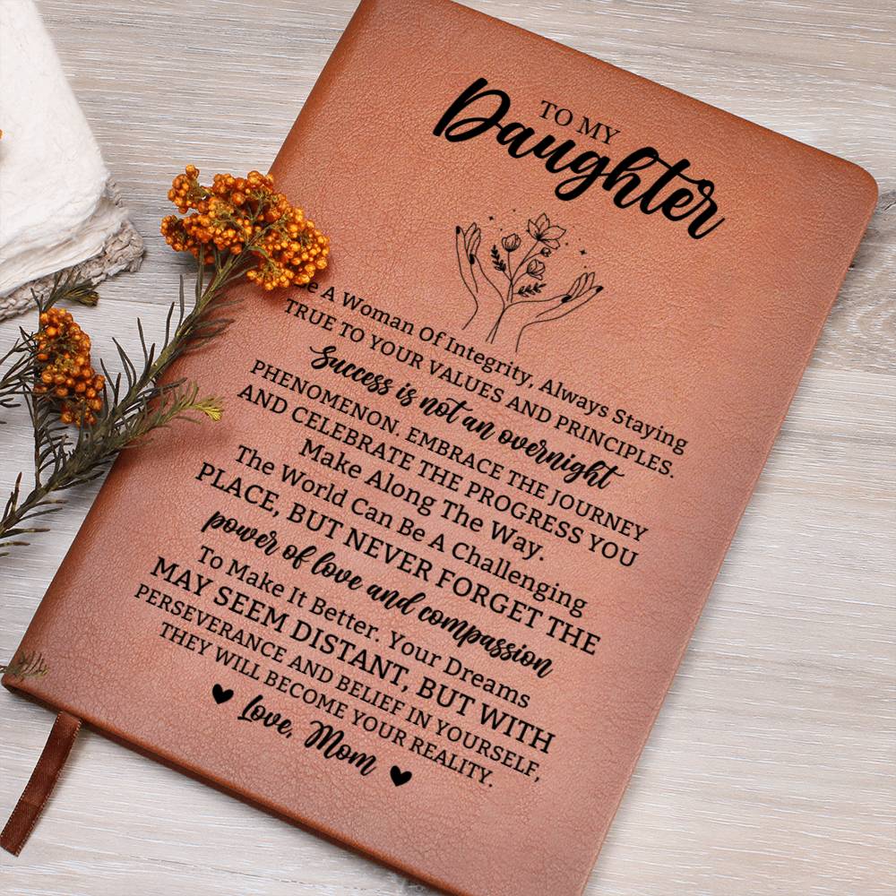 Daughter Gifts, Vegan Leather Ruled Notebook Journal, 100 Sheets, A5 Size Book