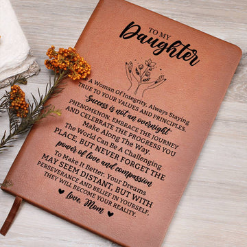 Daughter Gifts, Vegan Leather Ruled Notebook Journal, 100 Sheets, A5 Size Book