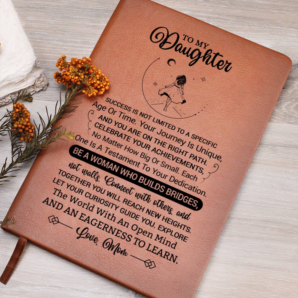 Daughter Gifts, Vegan Leather Ruled Notebook Journal, 100 Sheets, A5 Size Book