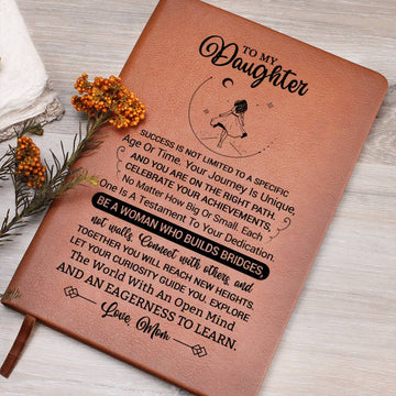 Daughter Gifts, Vegan Leather Ruled Notebook Journal, 100 Sheets, A5 Size Book