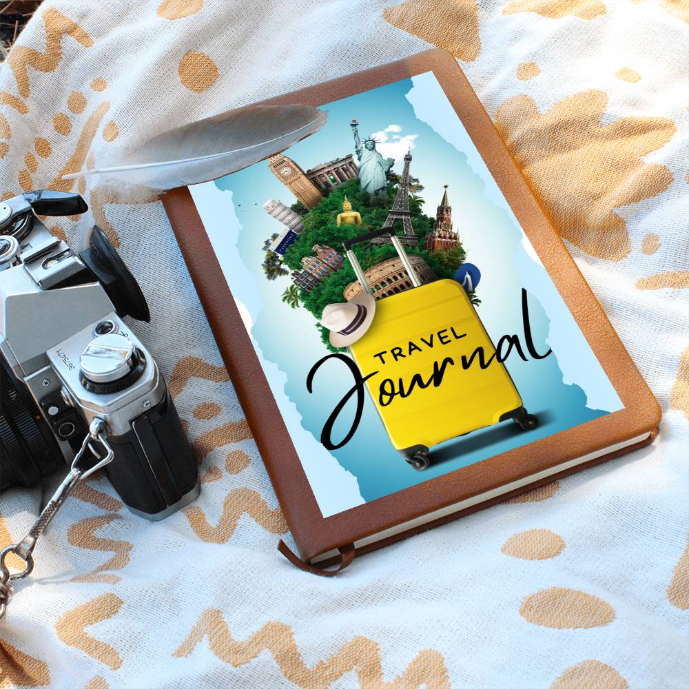 Vegan Leather Travel Journal Notebook, A5 Size, Ruled 100 Sheets