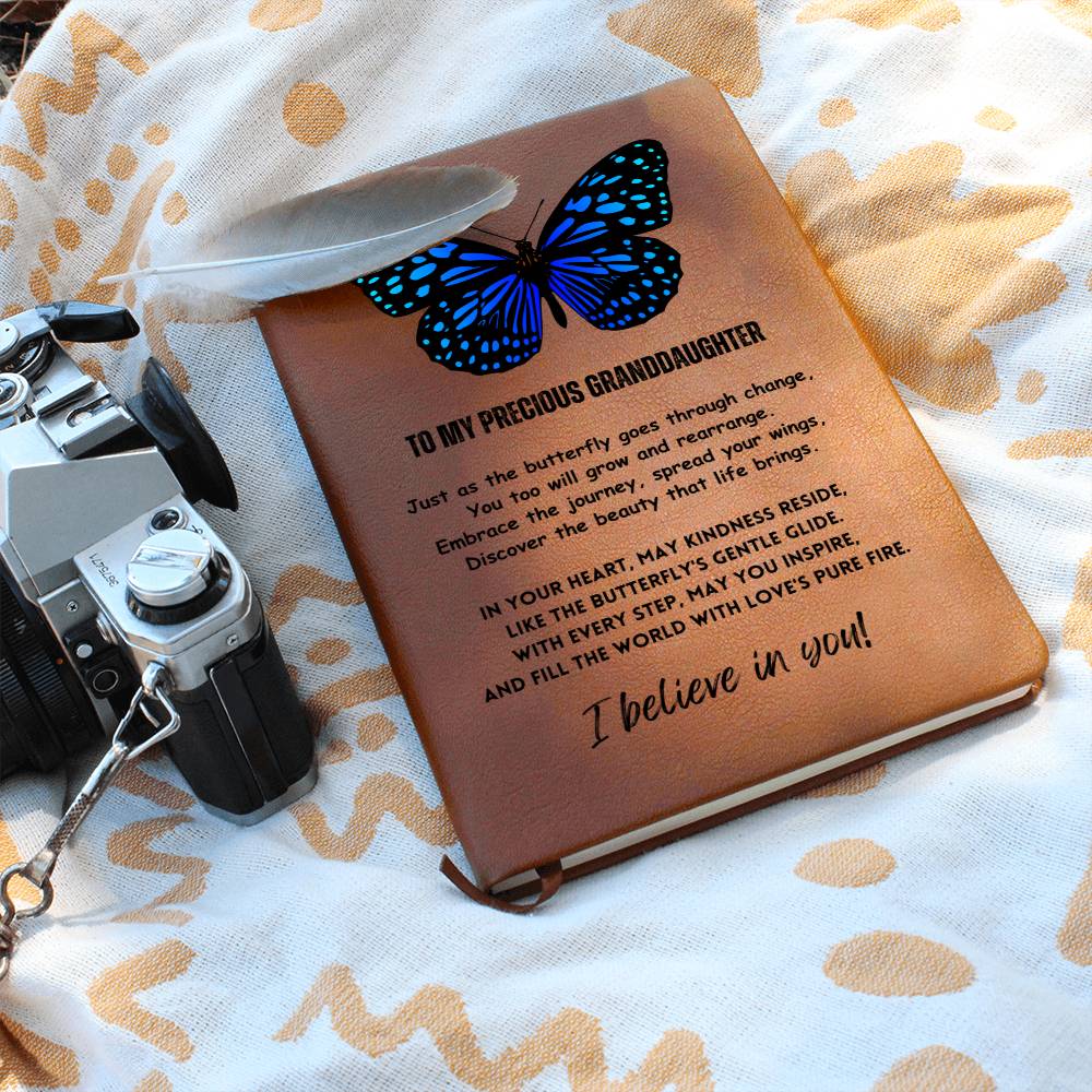 Vegan Leather Ruled Notebook Journal, Granddaughter Gifts, 100 Sheets, A5 Size Book