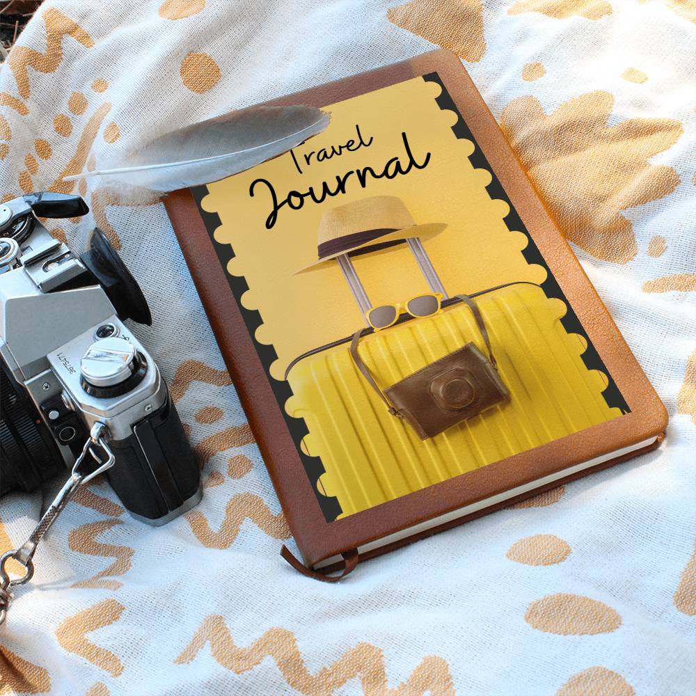 Vegan Leather Travel Journal Notebook, A5 Size, Ruled 100 Sheets