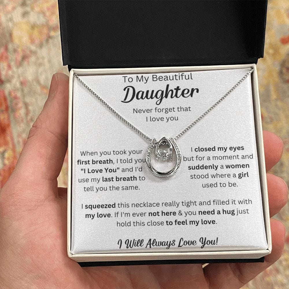 To My Daughter Necklace, Gifts For Daughter From Dad, Father Daughter Gifts From Mom, , Daughter Necklaces From Mom, To My Badass Daughter Crown Necklace, Daughter Jewelry From Dad.