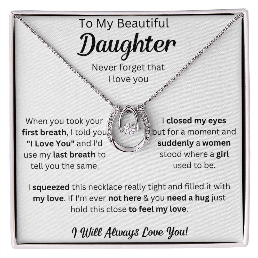 To My Daughter Necklace, Gifts For Daughter From Dad, Father Daughter Gifts From Mom, , Daughter Necklaces From Mom, To My Badass Daughter Crown Necklace, Daughter Jewelry From Dad.