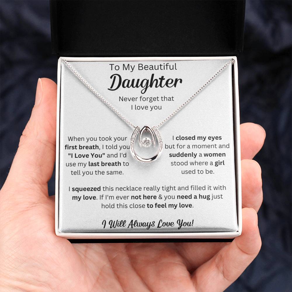 To My Daughter Necklace, Gifts For Daughter From Dad, Father Daughter Gifts From Mom, , Daughter Necklaces From Mom, To My Badass Daughter Crown Necklace, Daughter Jewelry From Dad.
