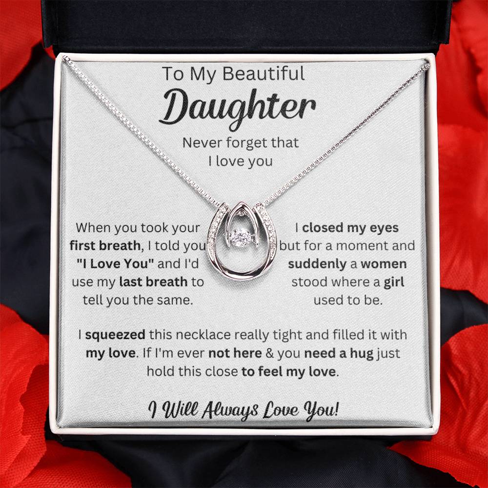 To My Daughter Necklace, Gifts For Daughter From Dad, Father Daughter Gifts From Mom, , Daughter Necklaces From Mom, To My Badass Daughter Crown Necklace, Daughter Jewelry From Dad.