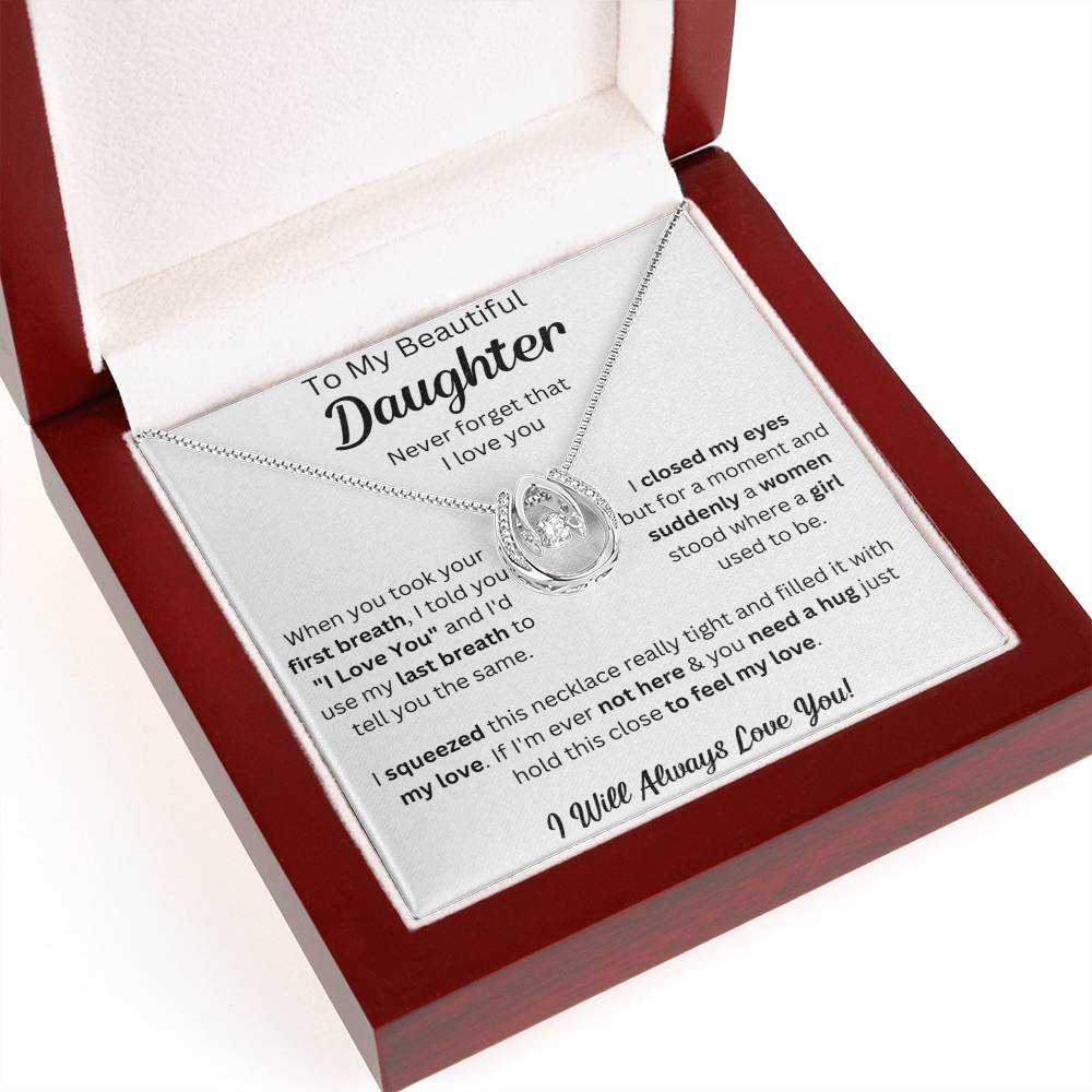 To My Daughter Necklace, Gifts For Daughter From Dad, Father Daughter Gifts From Mom, , Daughter Necklaces From Mom, To My Badass Daughter Crown Necklace, Daughter Jewelry From Dad.