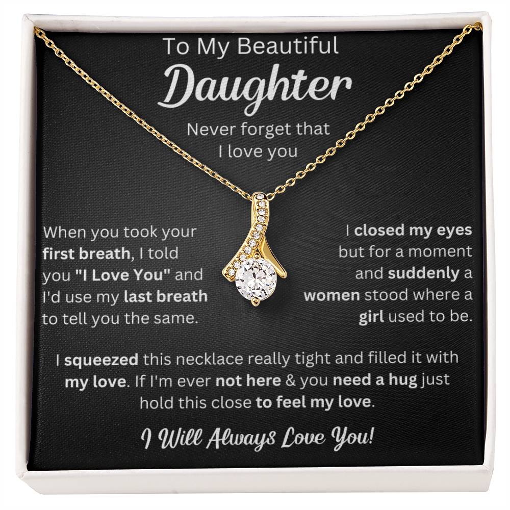 To My Daughter Necklace, Gifts For Daughter From Dad, Father Daughter Gifts From Mom, , Daughter Necklaces From Mom, To My Badass Daughter Crown Necklace, Daughter Jewelry From Dad.