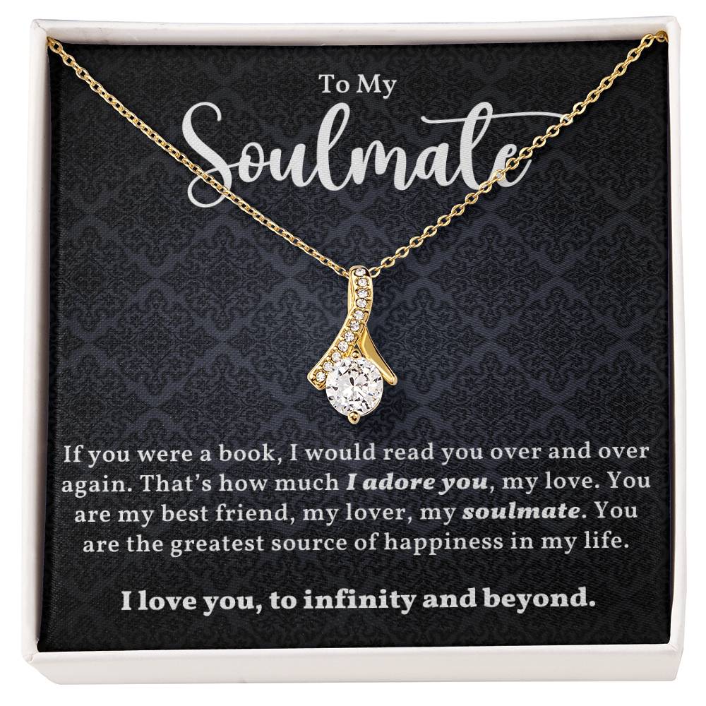 To My Soulmate Necklace for Women with Message Card and Gift Box