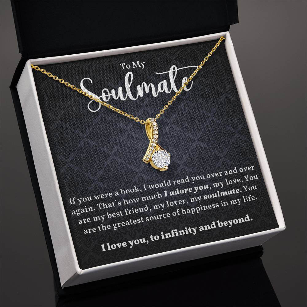 To My Soulmate Necklace for Women with Message Card and Gift Box