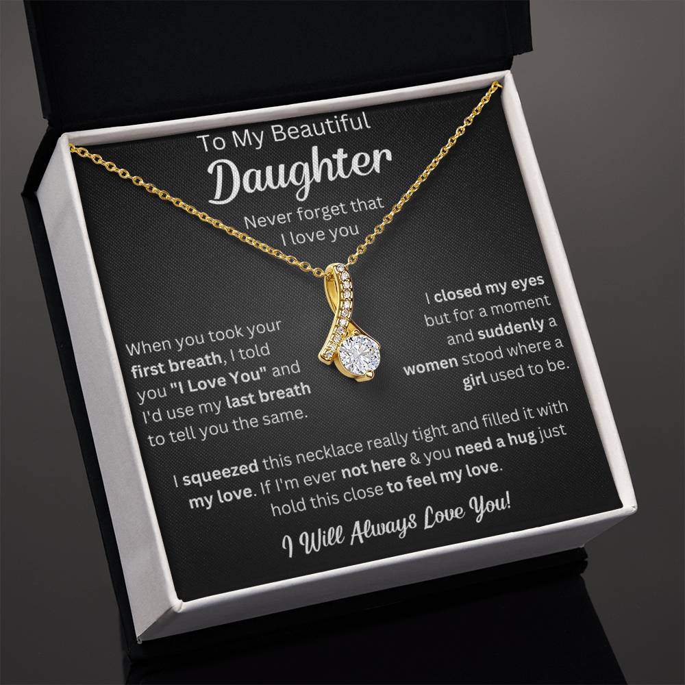 To My Daughter Necklace, Gifts For Daughter From Dad, Father Daughter Gifts From Mom, , Daughter Necklaces From Mom, To My Badass Daughter Crown Necklace, Daughter Jewelry From Dad.