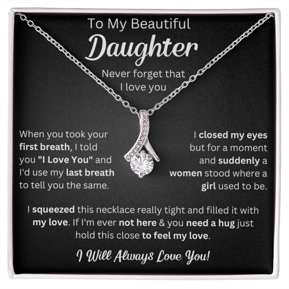 To My Daughter Necklace, Gifts For Daughter From Dad, Father Daughter Gifts From Mom, , Daughter Necklaces From Mom, To My Badass Daughter Crown Necklace, Daughter Jewelry From Dad.