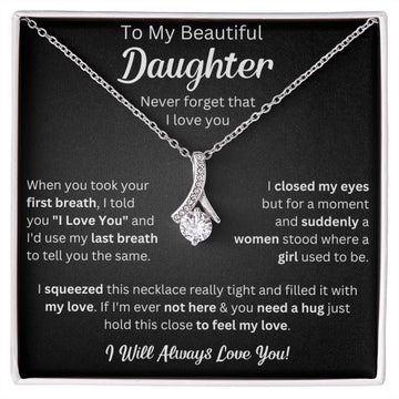 To My Daughter Necklace, Gifts For Daughter From Dad, Father Daughter Gifts From Mom, , Daughter Necklaces From Mom, To My Badass Daughter Crown Necklace, Daughter Jewelry From Dad.