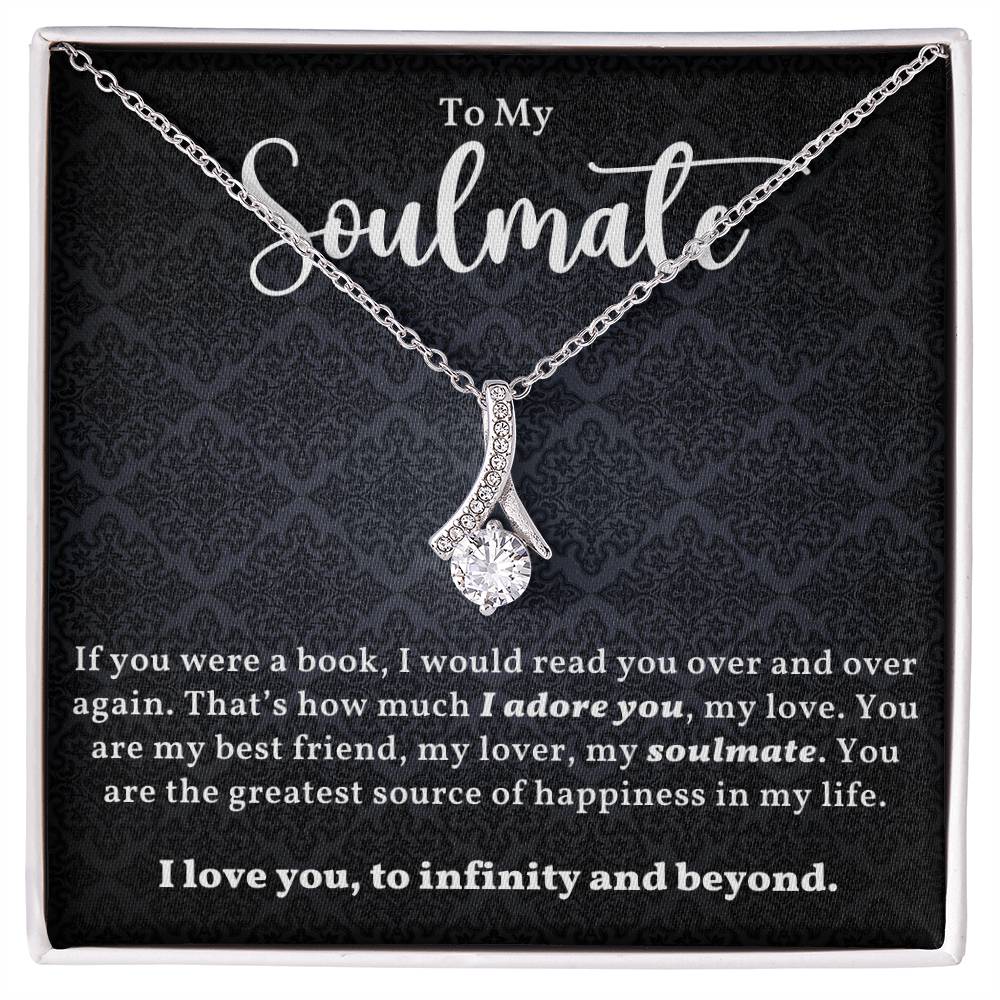 To My Soulmate Necklace for Women with Message Card and Gift Box