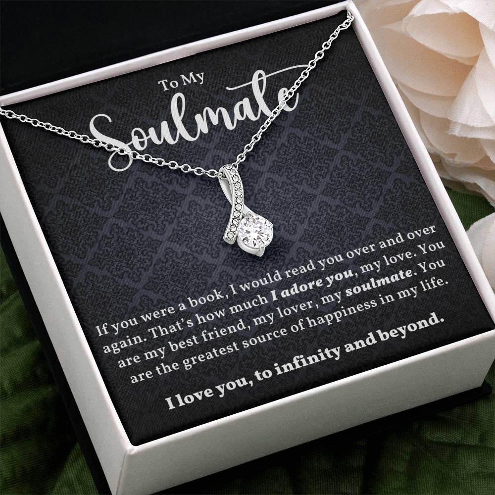 To My Soulmate Necklace for Women with Message Card and Gift Box