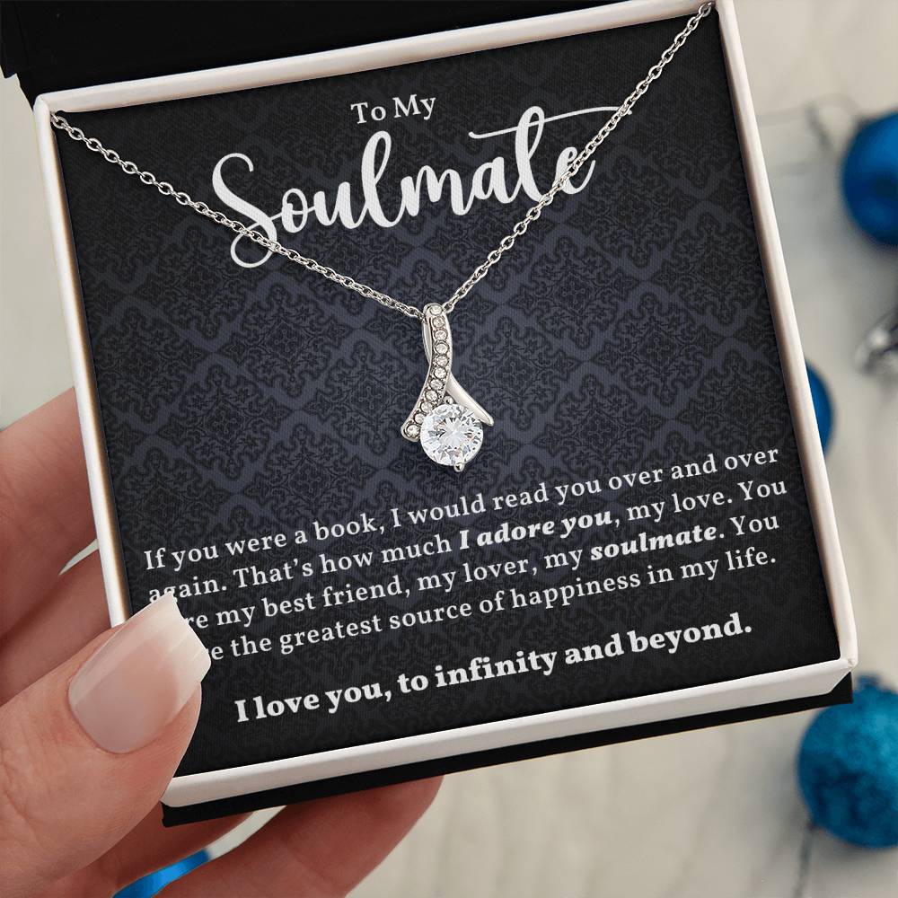 To My Soulmate Necklace for Women with Message Card and Gift Box