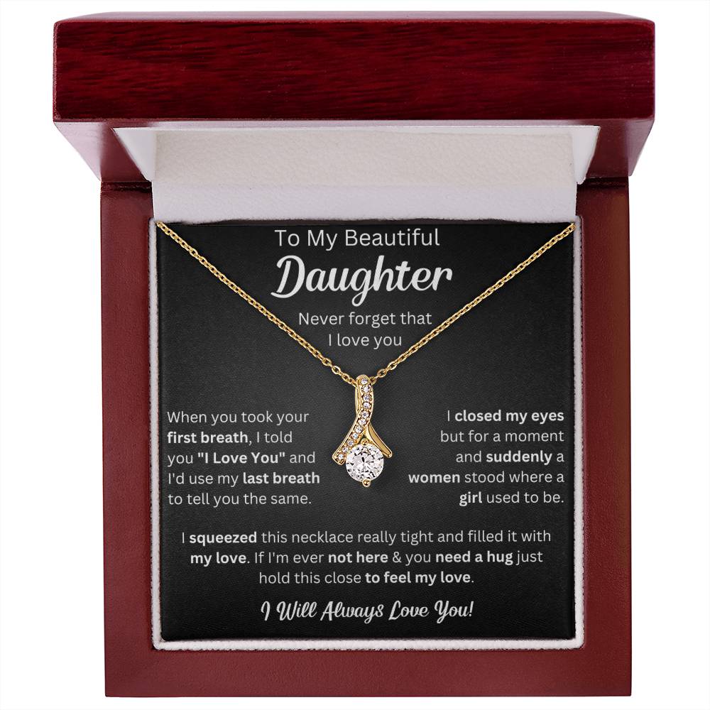 To My Daughter Necklace, Gifts For Daughter From Dad, Father Daughter Gifts From Mom, , Daughter Necklaces From Mom, To My Badass Daughter Crown Necklace, Daughter Jewelry From Dad.