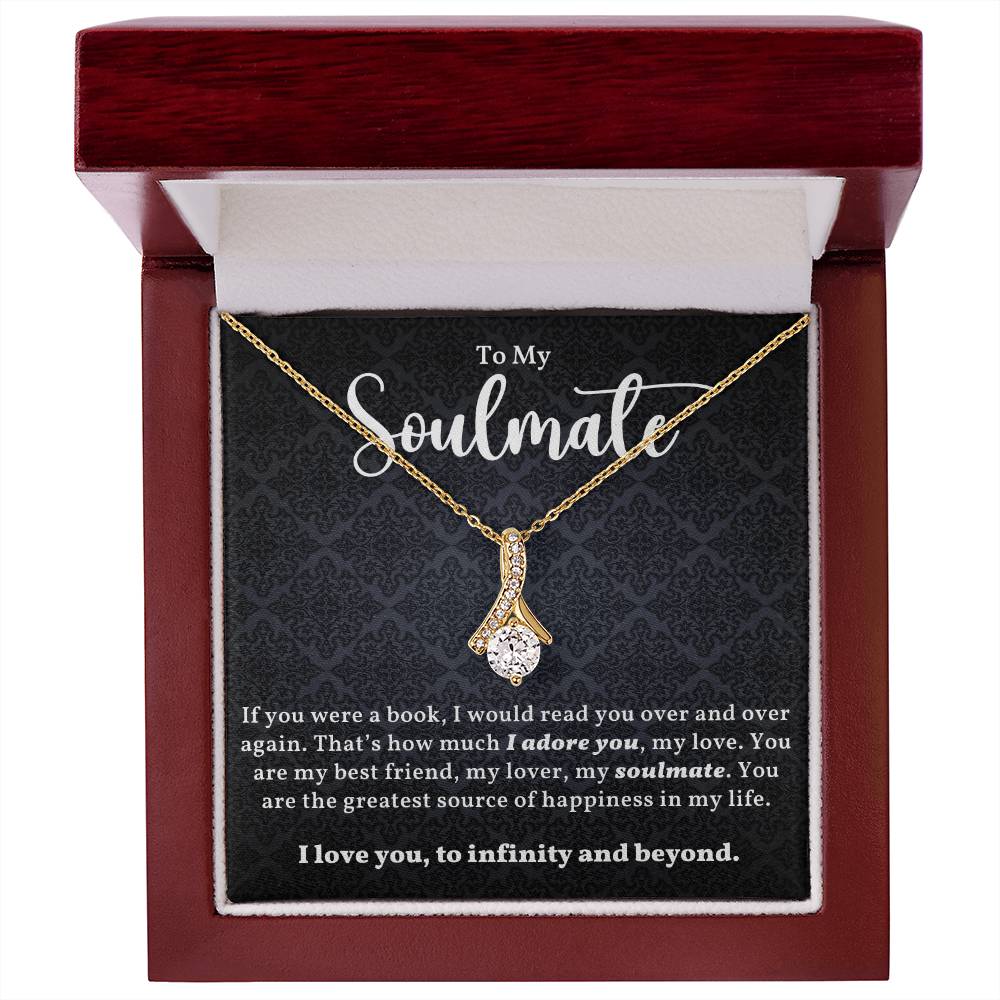 To My Soulmate Necklace for Women with Message Card and Gift Box