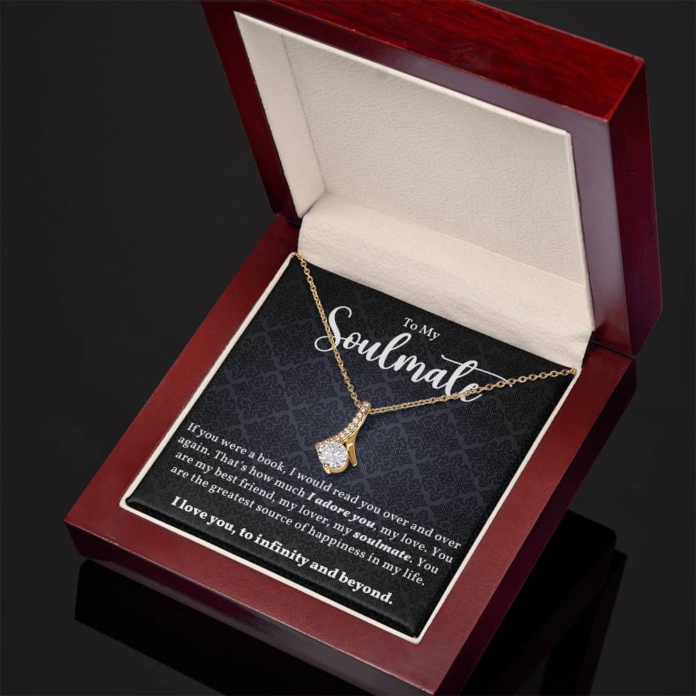 To My Soulmate Necklace for Women with Message Card and Gift Box
