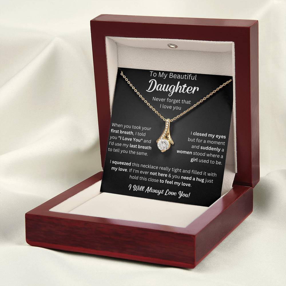 To My Daughter Necklace, Gifts For Daughter From Dad, Father Daughter Gifts From Mom, , Daughter Necklaces From Mom, To My Badass Daughter Crown Necklace, Daughter Jewelry From Dad.