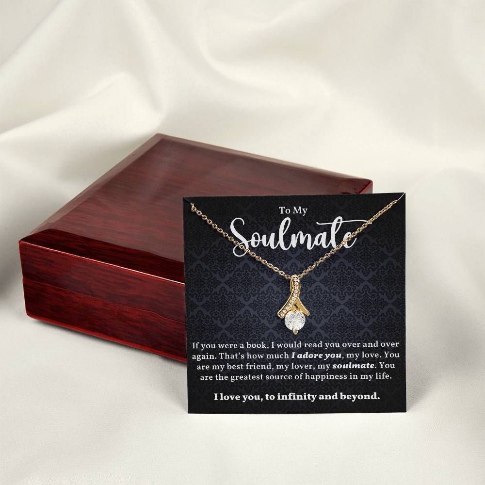 To My Soulmate Necklace for Women with Message Card and Gift Box
