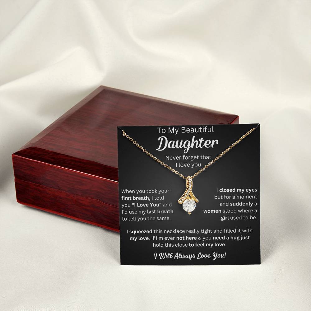 To My Daughter Necklace, Gifts For Daughter From Dad, Father Daughter Gifts From Mom, , Daughter Necklaces From Mom, To My Badass Daughter Crown Necklace, Daughter Jewelry From Dad.