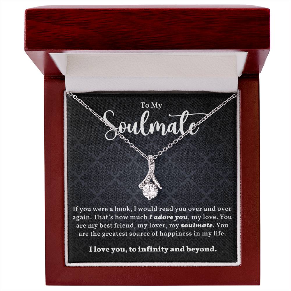 To My Soulmate Necklace for Women with Message Card and Gift Box