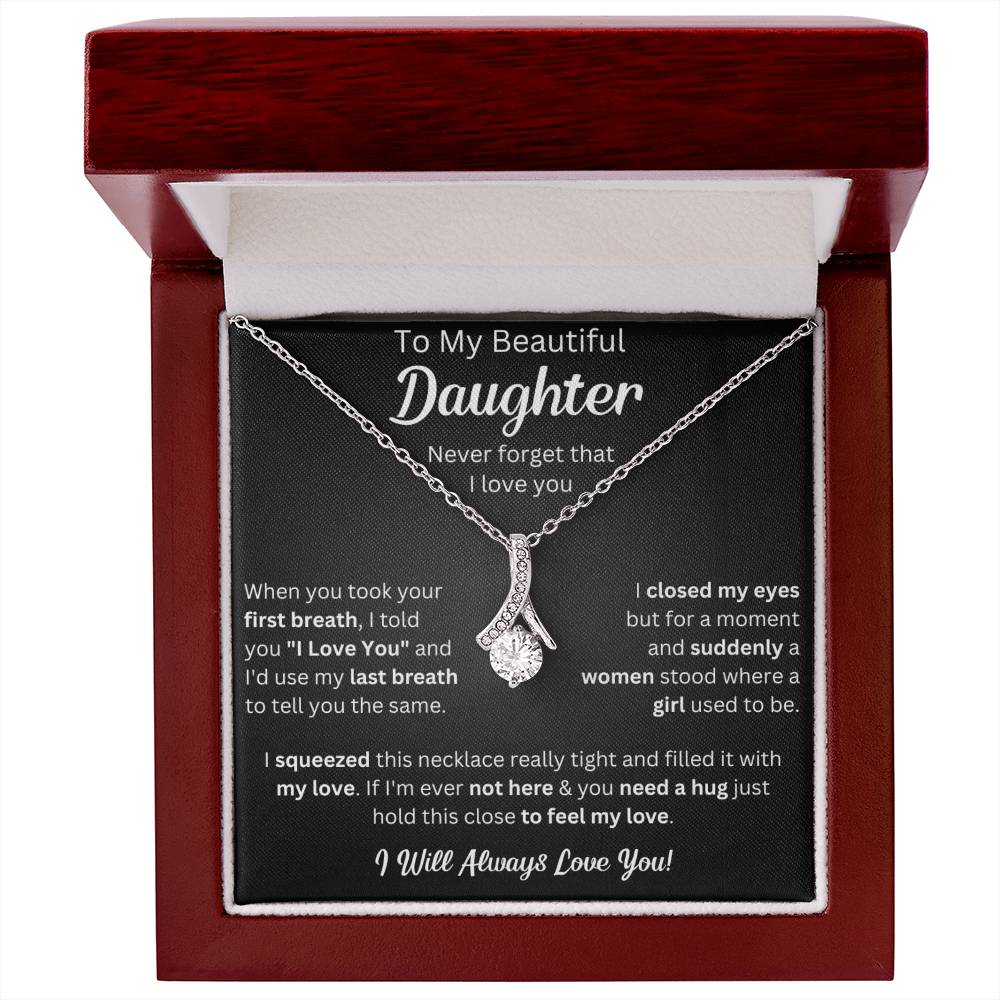 To My Daughter Necklace, Gifts For Daughter From Dad, Father Daughter Gifts From Mom, , Daughter Necklaces From Mom, To My Badass Daughter Crown Necklace, Daughter Jewelry From Dad.
