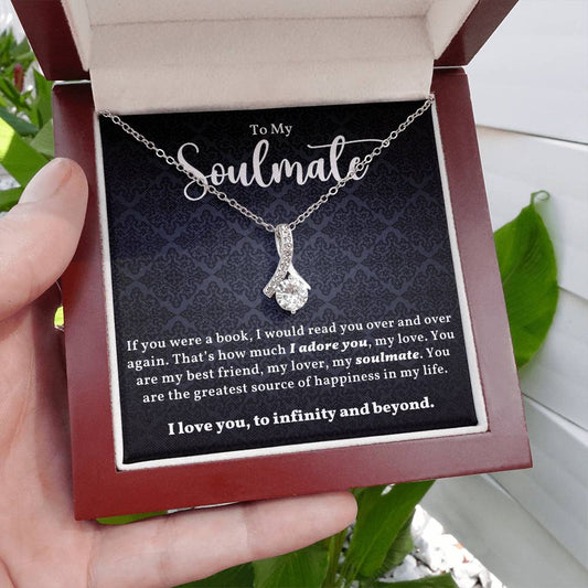 To My Soulmate Necklace for Women with Message Card and Gift Box