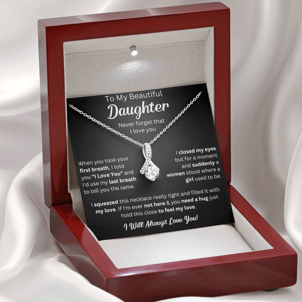 To My Daughter Necklace, Gifts For Daughter From Dad, Father Daughter Gifts From Mom, , Daughter Necklaces From Mom, To My Badass Daughter Crown Necklace, Daughter Jewelry From Dad.