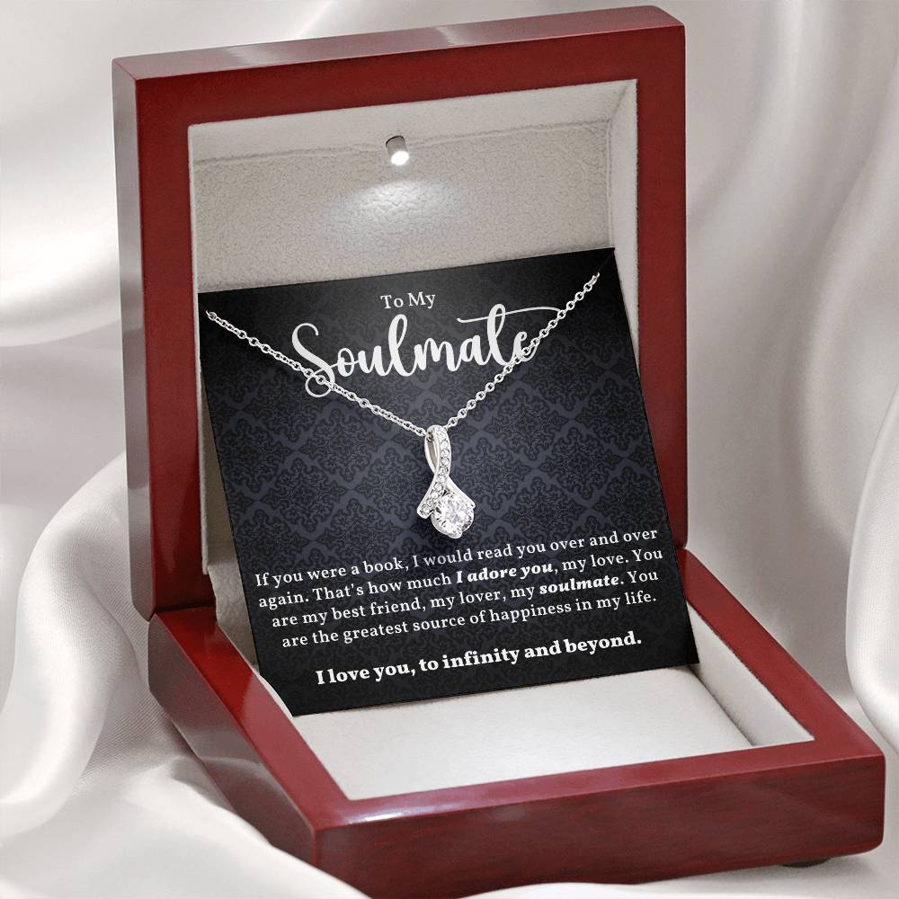 To My Soulmate Necklace for Women with Message Card and Gift Box