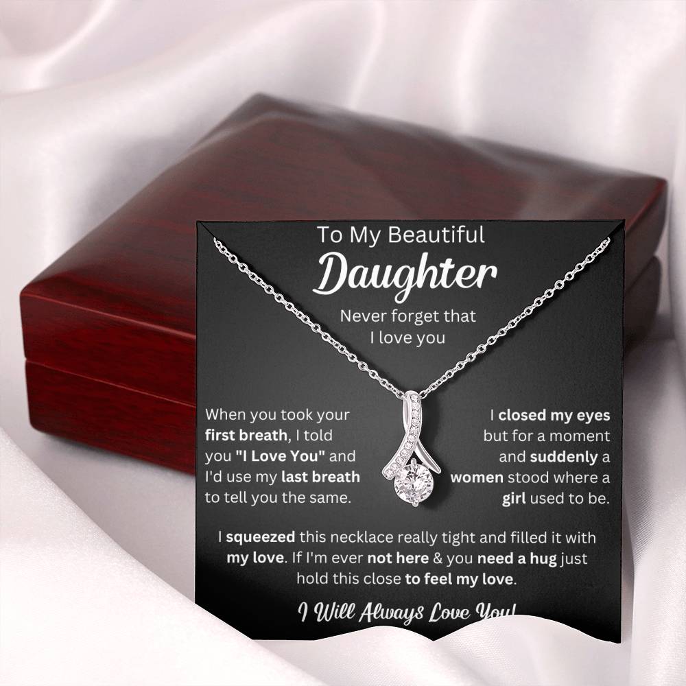 To My Daughter Necklace, Gifts For Daughter From Dad, Father Daughter Gifts From Mom, , Daughter Necklaces From Mom, To My Badass Daughter Crown Necklace, Daughter Jewelry From Dad.