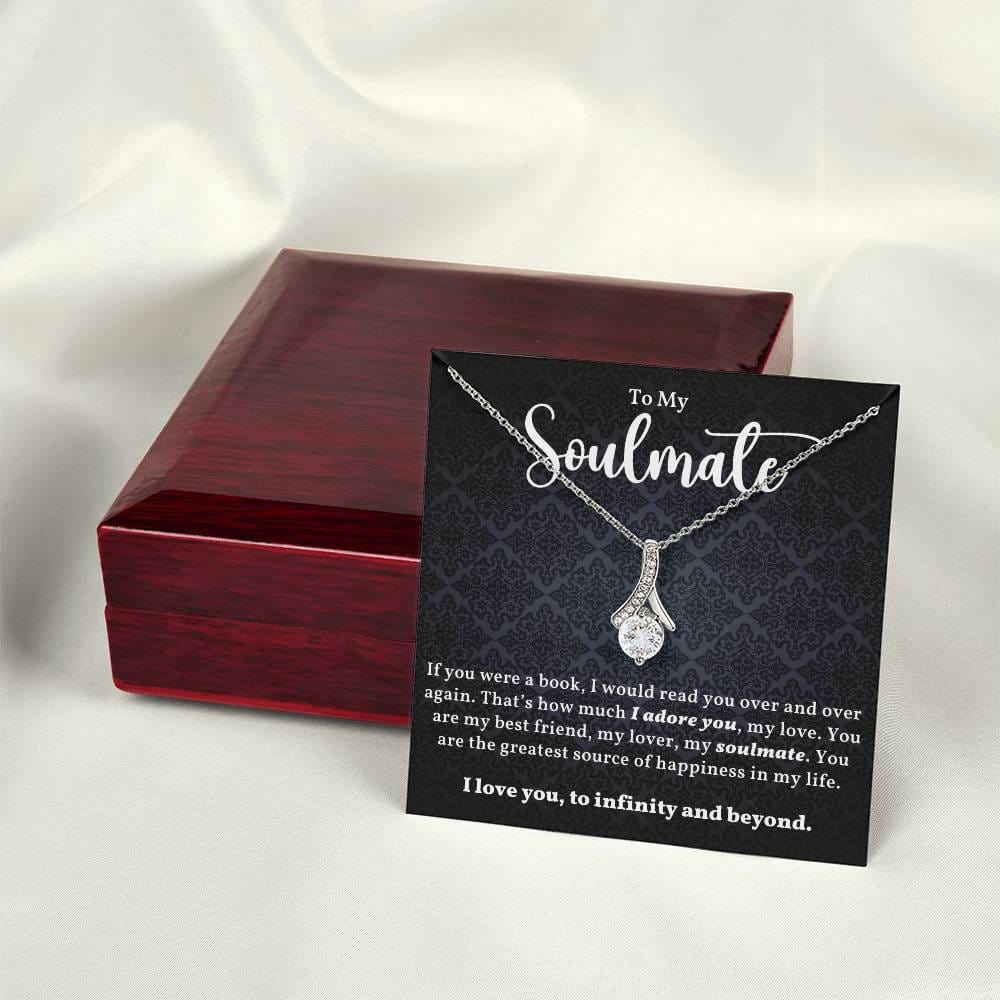 To My Soulmate Necklace for Women with Message Card and Gift Box