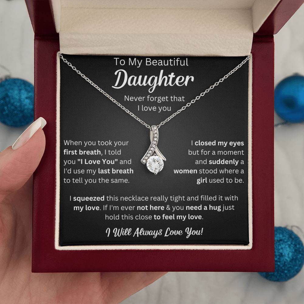 To My Daughter Necklace, Gifts For Daughter From Dad, Father Daughter Gifts From Mom, , Daughter Necklaces From Mom, To My Badass Daughter Crown Necklace, Daughter Jewelry From Dad.